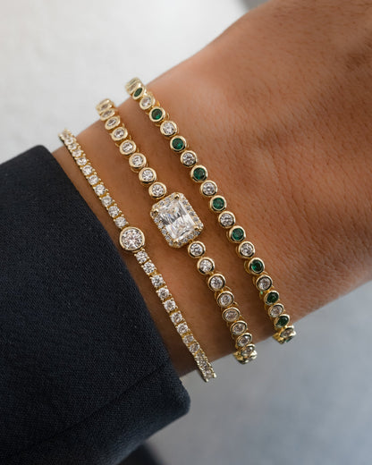 CZ Baguette Rounded Tennis Bracelet