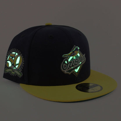 Baltimore Orioles 10TH ANNIVERSARY 59Fifty New Era Fitted Hat (Navy Canary Green Under Brim)
