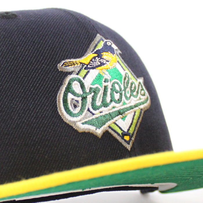 Baltimore Orioles 10TH ANNIVERSARY 59Fifty New Era Fitted Hat (Navy Canary Green Under Brim)
