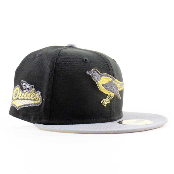Baltimore Orioles 1992 - 1994 59Fifty New Era Fitted Hat (Black Misty Morning Metallic Gold Under Brim)