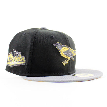 Baltimore Orioles 1992 - 1994 59Fifty New Era Fitted Hat (Black Misty Morning Metallic Gold Under Brim)