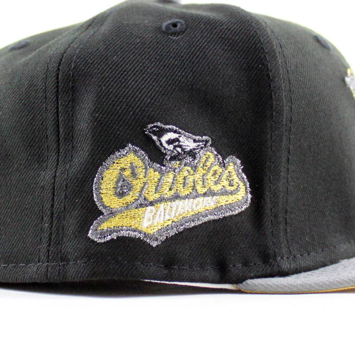 Baltimore Orioles 1992 - 1994 59Fifty New Era Fitted Hat (Black Misty Morning Metallic Gold Under Brim)