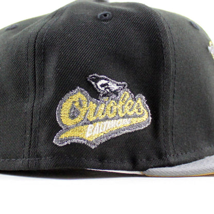 Baltimore Orioles 1992 - 1994 59Fifty New Era Fitted Hat (Black Misty Morning Metallic Gold Under Brim)