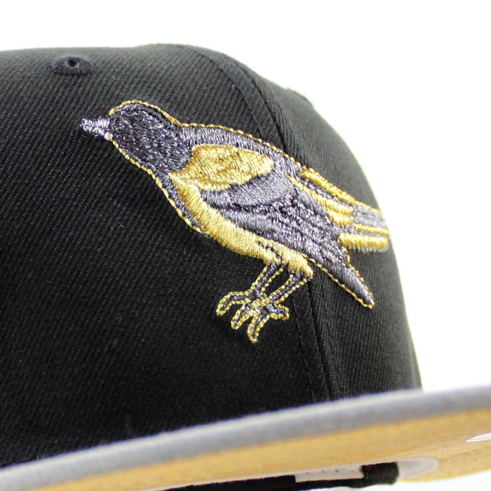 Baltimore Orioles 1992 - 1994 59Fifty New Era Fitted Hat (Black Misty Morning Metallic Gold Under Brim)