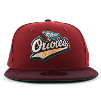 Baltimore Orioles 1993 All Star Game 59Fifty New Era Fitted Hat (Brick Maroon Emereld Under Brim)