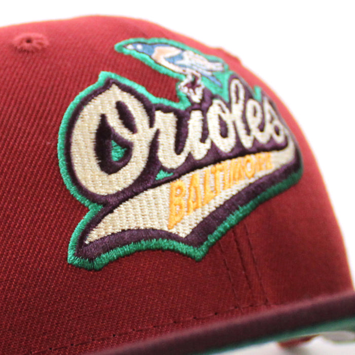 Baltimore Orioles 1993 All Star Game 59Fifty New Era Fitted Hat (Brick Maroon Emereld Under Brim)