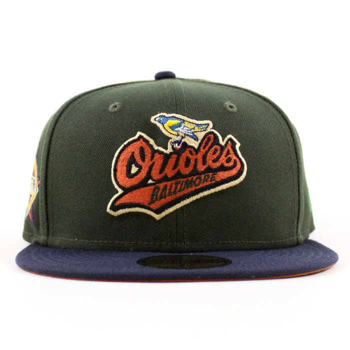 Baltimore Orioles 1993 All Star Game 59Fifty New Era Fitted Hat (SeaWeed Navy Rust Orange Brim)