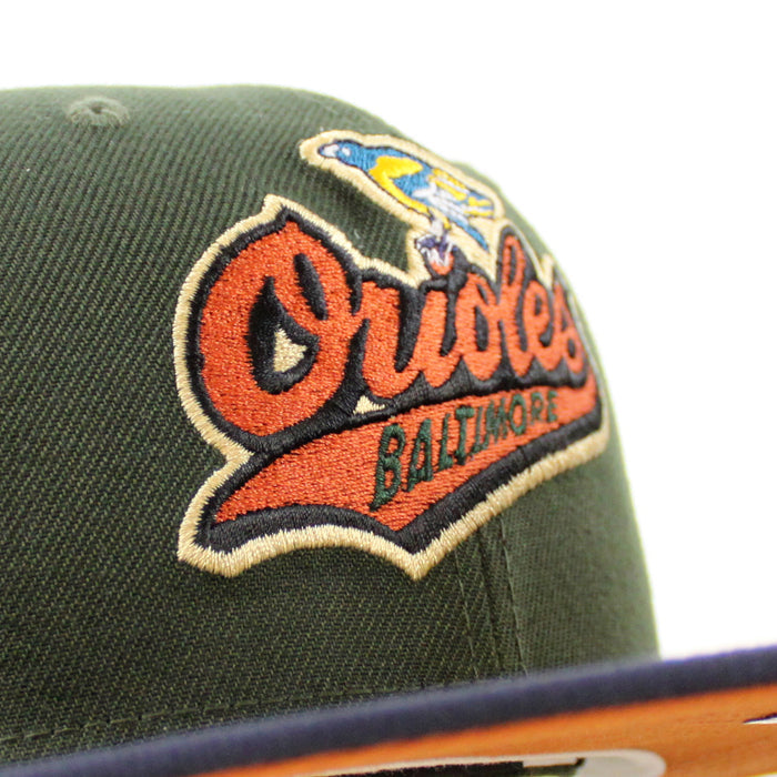 Baltimore Orioles 1993 All Star Game 59Fifty New Era Fitted Hat (SeaWeed Navy Rust Orange Brim)