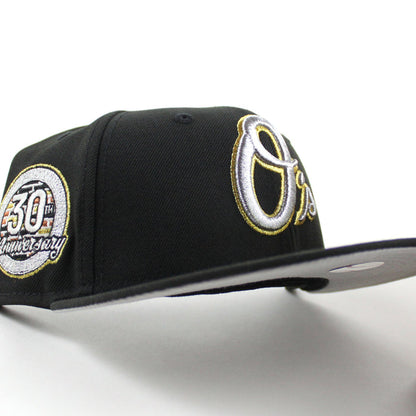 Baltimore Orioles 30th Anniversary 59Fifty New Era Fitted Hat (Black Gray Under Brim)