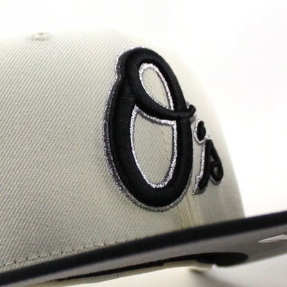 Baltimore Orioles 30th Anniversary 59Fifty New Era Fitted Hat (Chrome White, Black Gray Under Brim)