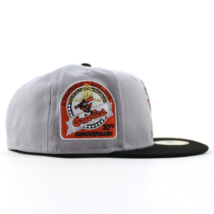 Baltimore Orioles 30th Anniversary 59Fifty New Era Fitted Hat (Gray Black Green Under Brim)