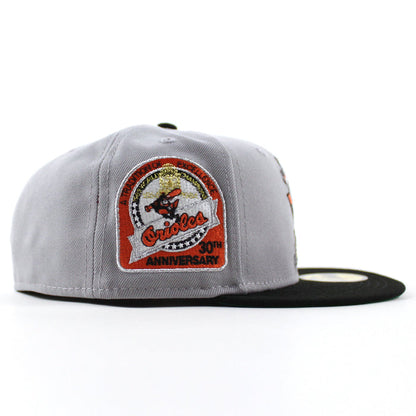Baltimore Orioles 30th Anniversary 59Fifty New Era Fitted Hat (Gray Black Green Under Brim)