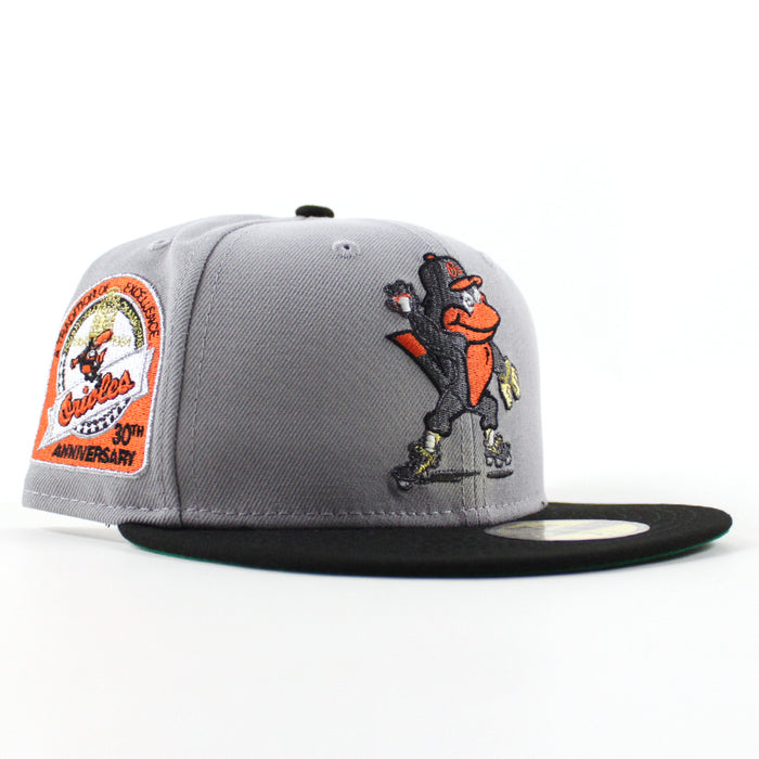 Baltimore Orioles 30th Anniversary 59Fifty New Era Fitted Hat (Gray Black Green Under Brim)