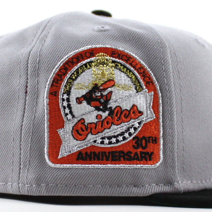 Baltimore Orioles 30th Anniversary 59Fifty New Era Fitted Hat (Gray Black Green Under Brim)