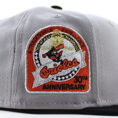 Baltimore Orioles 30th Anniversary 59Fifty New Era Fitted Hat (Gray Black Green Under Brim)