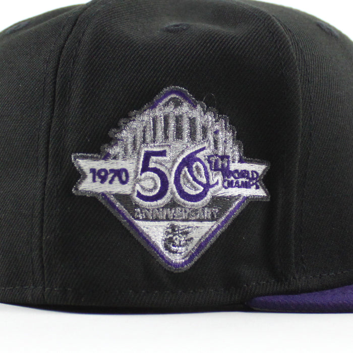 Baltimore Orioles 50th Anniversary 59Fifty New Era Fitted Hat (Black Purple Gray Under Brim)