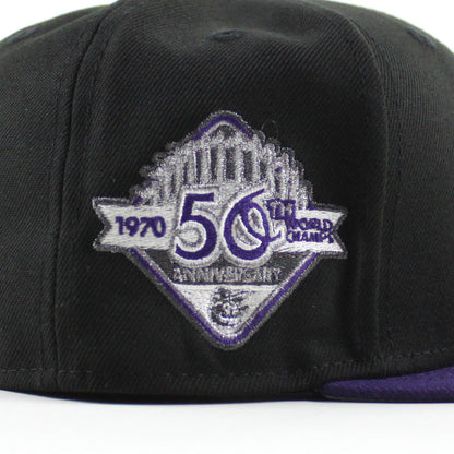 Baltimore Orioles 50th Anniversary 59Fifty New Era Fitted Hat (Black Purple Gray Under Brim)
