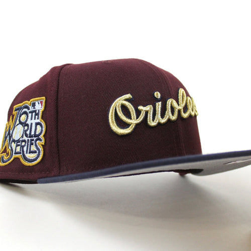 Baltimore Orioles 76th World Series 59Fifty New Era Fitted Hat (Maroon Navy Gray Under Brim)