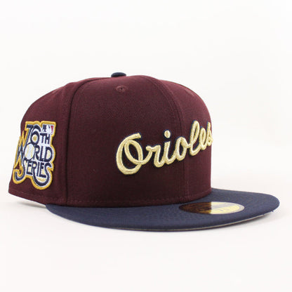 Baltimore Orioles 76th World Series 59Fifty New Era Fitted Hat (Maroon Navy Gray Under Brim)