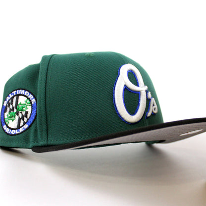 Baltimore Orioles FDR Crest 59Fifty New Era Fitted Hat (Emerald Green Black Gray Under Brim)