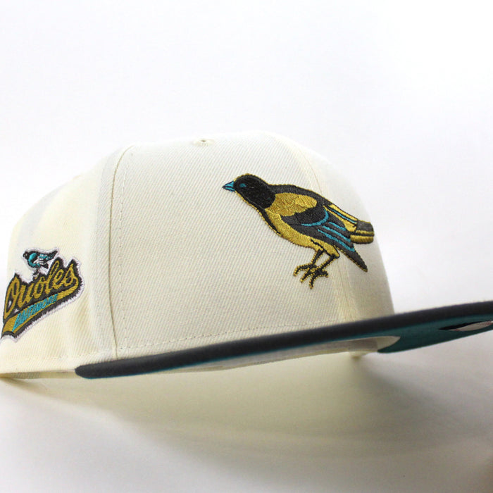 Baltimore Orioles Orioles Patch 59Fifty New Era Fitted Hat (Chrome Graphite Aqua Under Brim)