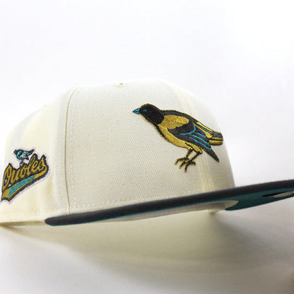 Baltimore Orioles Orioles Patch 59Fifty New Era Fitted Hat (Chrome Graphite Aqua Under Brim)