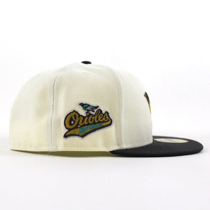 Baltimore Orioles Orioles Patch 59Fifty New Era Fitted Hat (Chrome Graphite Aqua Under Brim)