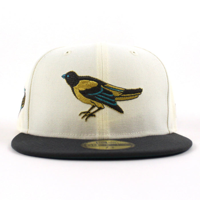 Baltimore Orioles Orioles Patch 59Fifty New Era Fitted Hat (Chrome Graphite Aqua Under Brim)