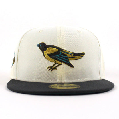 Baltimore Orioles Orioles Patch 59Fifty New Era Fitted Hat (Chrome Graphite Aqua Under Brim)