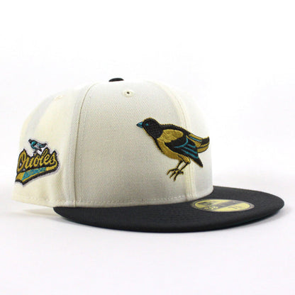 Baltimore Orioles Orioles Patch 59Fifty New Era Fitted Hat (Chrome Graphite Aqua Under Brim)