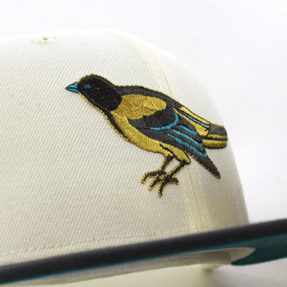 Baltimore Orioles Orioles Patch 59Fifty New Era Fitted Hat (Chrome Graphite Aqua Under Brim)