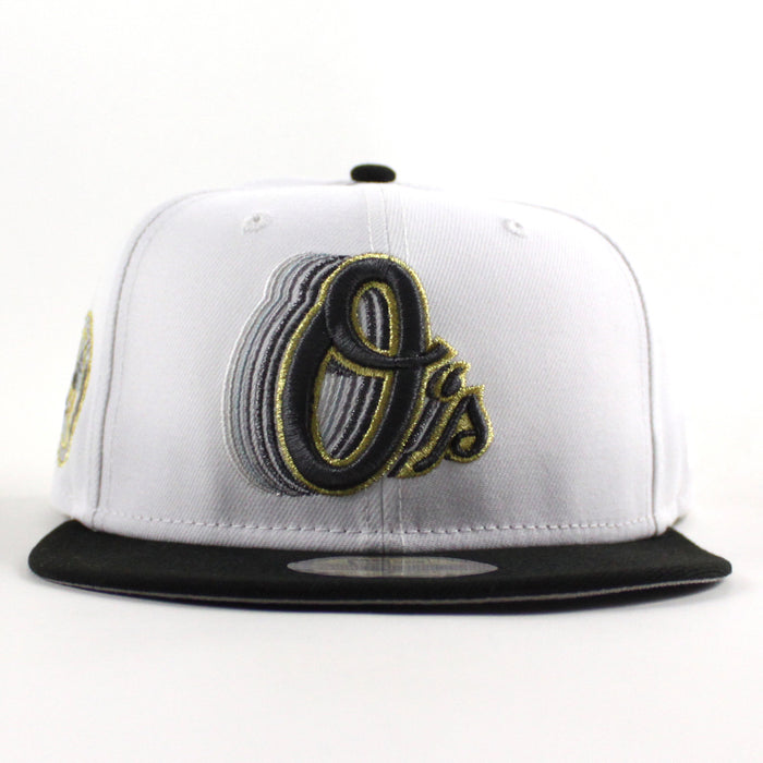 Baltimore Orioles Orioles Patch 59Fifty New Era Fitted Hat (White Black Gray Under Brim)