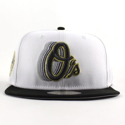 Baltimore Orioles Orioles Patch 59Fifty New Era Fitted Hat (White Black Gray Under Brim)