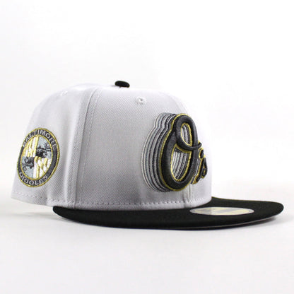 Baltimore Orioles Orioles Patch 59Fifty New Era Fitted Hat (White Black Gray Under Brim)