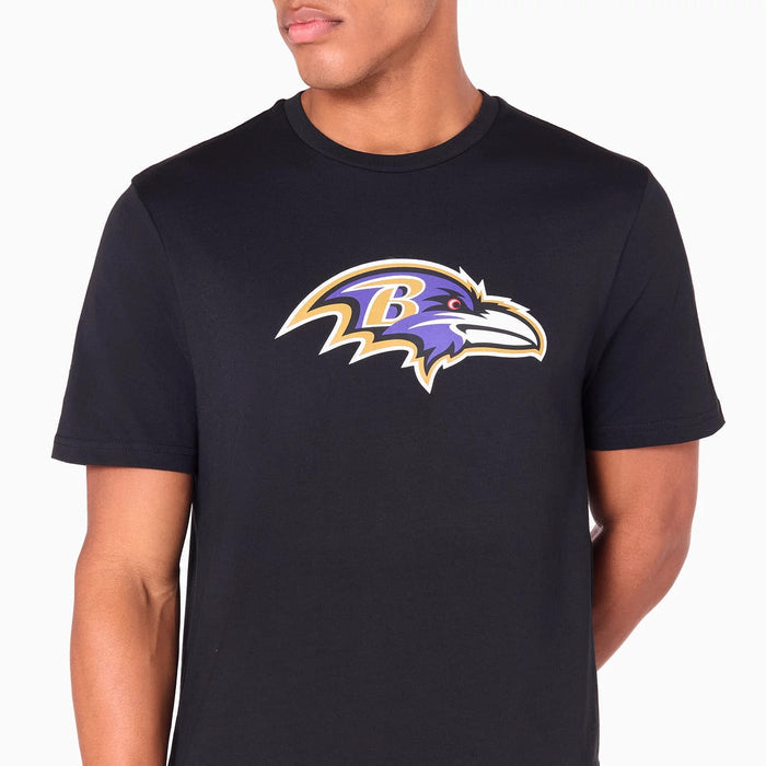 The Male model is wearing Baltimore Ravens NFL Black T-Shirt 2