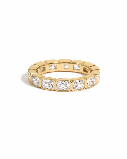 Bezel Emerald Cut Eternity Band