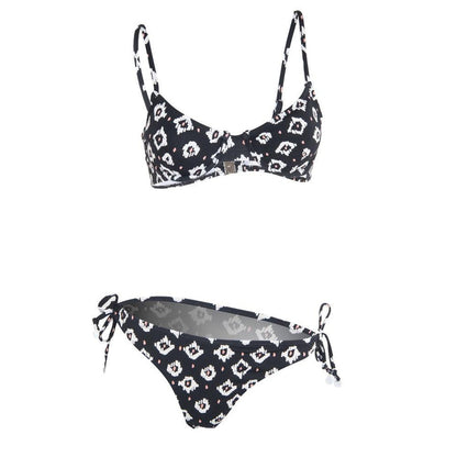 Bikini 05 Negro Figuras Blancas Reef
