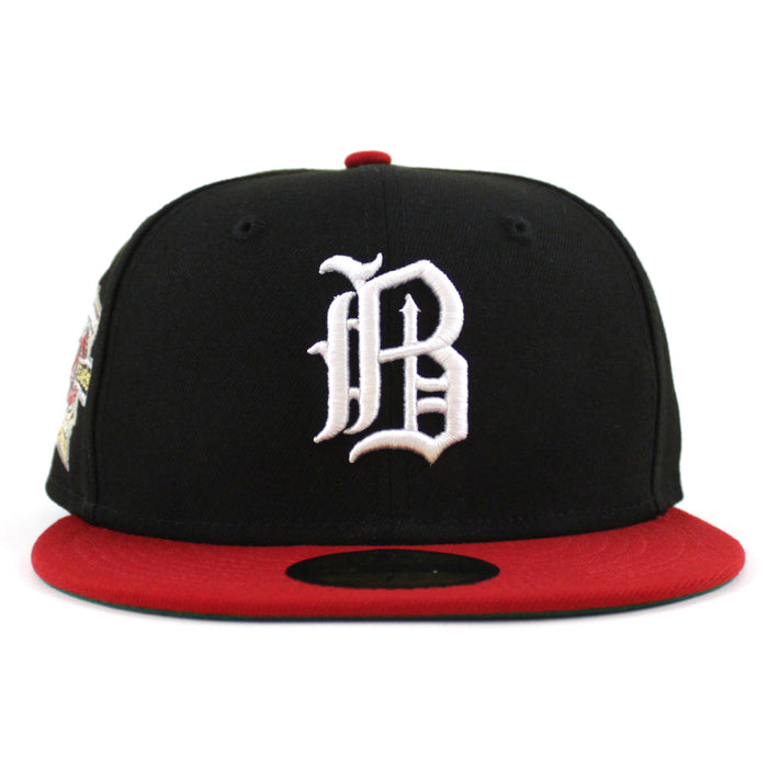 Birmingham Barons 20 Years Patch New Era 59Fifty Fitted hats (Black Red Green UNDER BRIM)