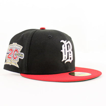 Birmingham Barons 20 Years Patch New Era 59Fifty Fitted hats (Black Red Green UNDER BRIM)