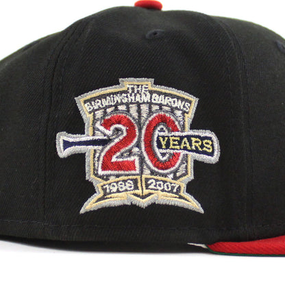 Birmingham Barons 20 Years Patch New Era 59Fifty Fitted hats (Black Red Green UNDER BRIM)