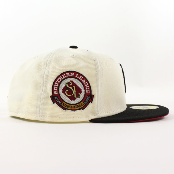BIRMINGHAM BARONS Southern League New Era 59Fifty Fitted Hat (Chrome Black Pinot Red Under Brim)