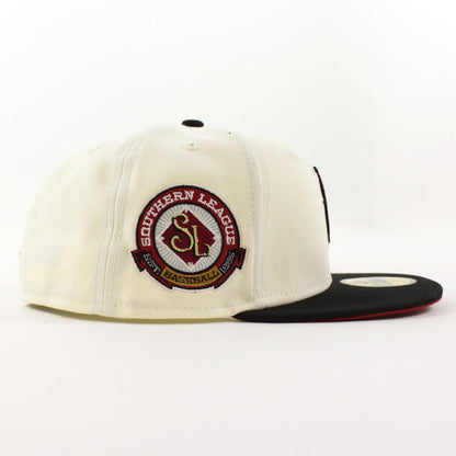 BIRMINGHAM BARONS Southern League New Era 59Fifty Fitted Hat (Chrome Black Pinot Red Under Brim)