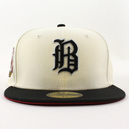BIRMINGHAM BARONS Southern League New Era 59Fifty Fitted Hat (Chrome Black Pinot Red Under Brim)