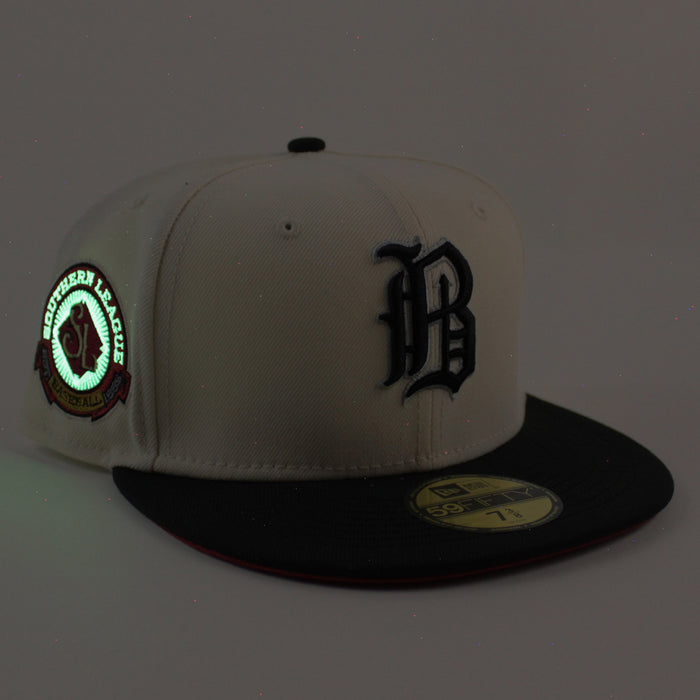 BIRMINGHAM BARONS Southern League New Era 59Fifty Fitted Hat (Chrome Black Pinot Red Under Brim)