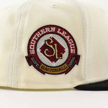 BIRMINGHAM BARONS Southern League New Era 59Fifty Fitted Hat (Chrome Black Pinot Red Under Brim)