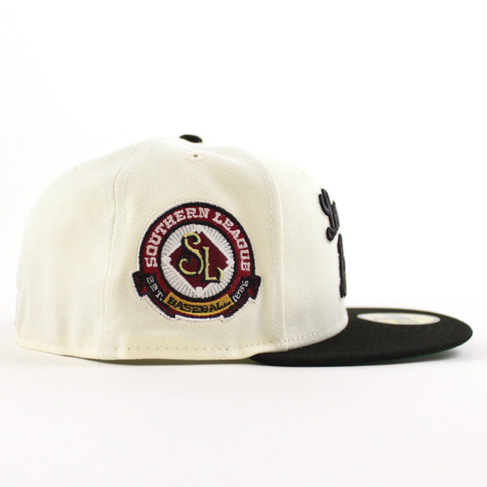 BIRMINGHAM BARONS Southern League New Era 59Fifty Fitted Hat (Chrome White Black Green Under Brim)