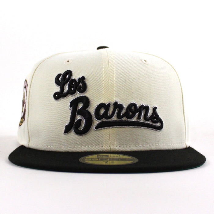 BIRMINGHAM BARONS Southern League New Era 59Fifty Fitted Hat (Chrome White Black Green Under Brim)