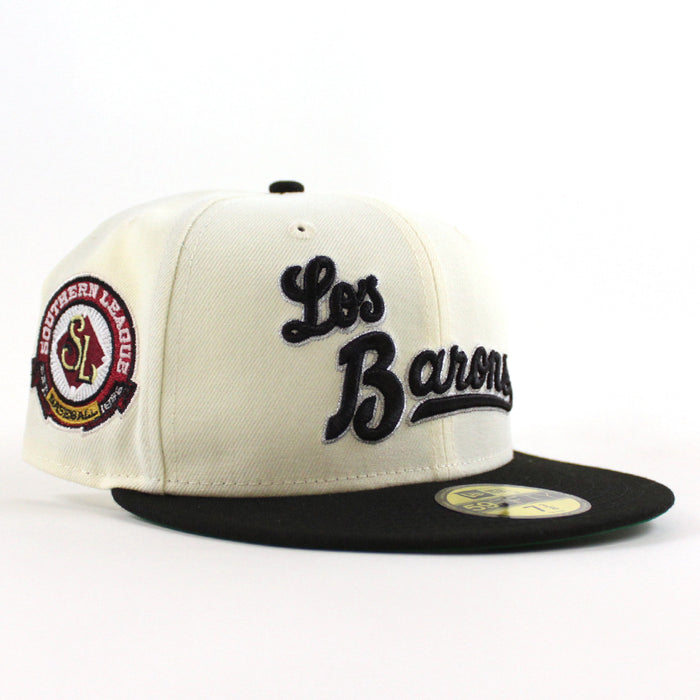 BIRMINGHAM BARONS Southern League New Era 59Fifty Fitted Hat (Chrome White Black Green Under Brim)
