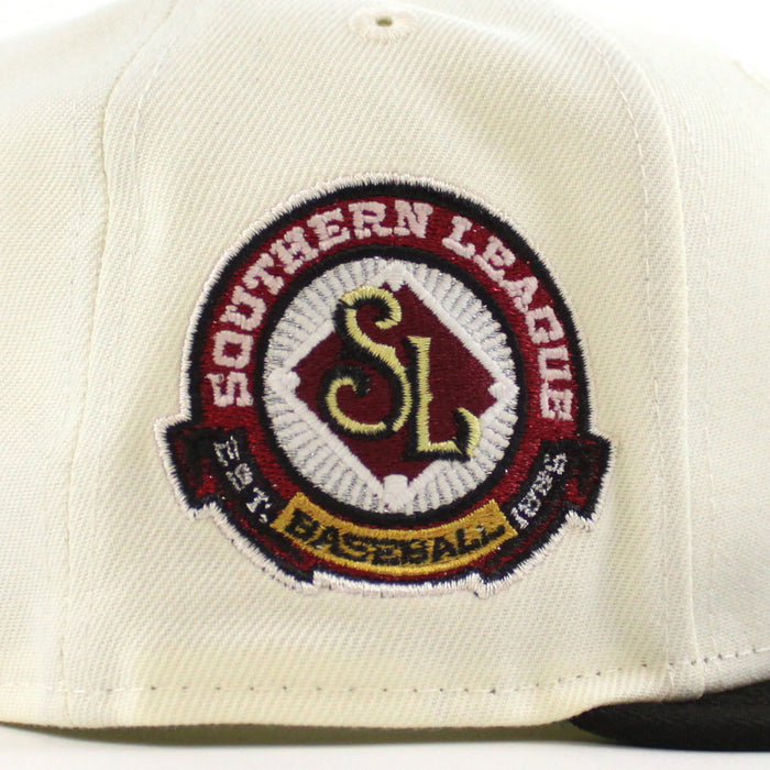 BIRMINGHAM BARONS Southern League New Era 59Fifty Fitted Hat (Chrome White Black Green Under Brim)