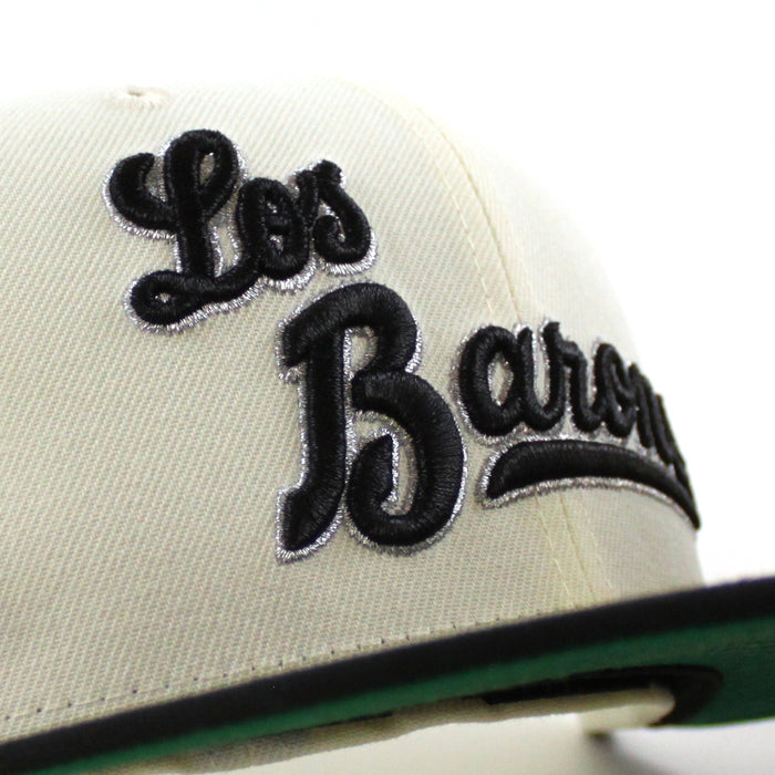 BIRMINGHAM BARONS Southern League New Era 59Fifty Fitted Hat (Chrome White Black Green Under Brim)